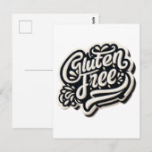 Retro Gluten Vrij Typografie Script Grafisch Briefkaart (Voorkant / Achterkant)