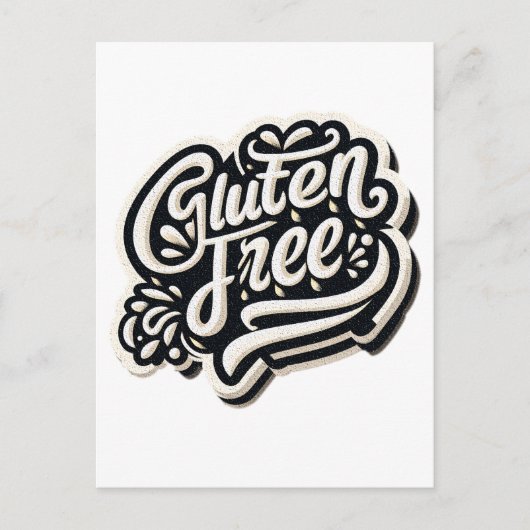 Retro Gluten Vrij Typografie Script Grafisch Briefkaart (Voorkant)