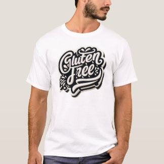 Retro Gluten Vrij Typografie Script Grafisch T-shirt