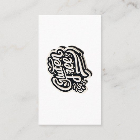 Retro Gluten Vrij Typografie Script Grafisch Visitekaartje (Voorkant)