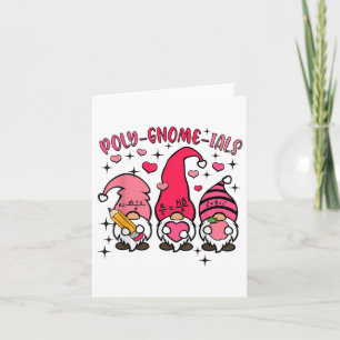Retro Gnome Wiskunde Docent Valentijnsdag Poly Gno Kaart