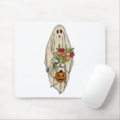 Retro Gnoovy Halloween Flower Ghost Pumpki Muismat (Met muis)