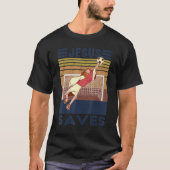 Retro Goalkeeper Jesus Saves Soccer Goal T-shirt (Voorkant)