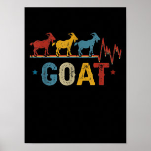Retro Goat Heart T-shirt Xmas Valentijnsdag Gift Poster