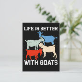 Retro Goats Animal Humor Goat Fan Briefkaart (Staand voorkant)