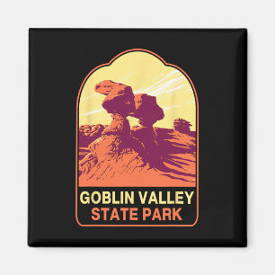 Retro Goblin Valley State Park Wandel Kamp Trip Magneet