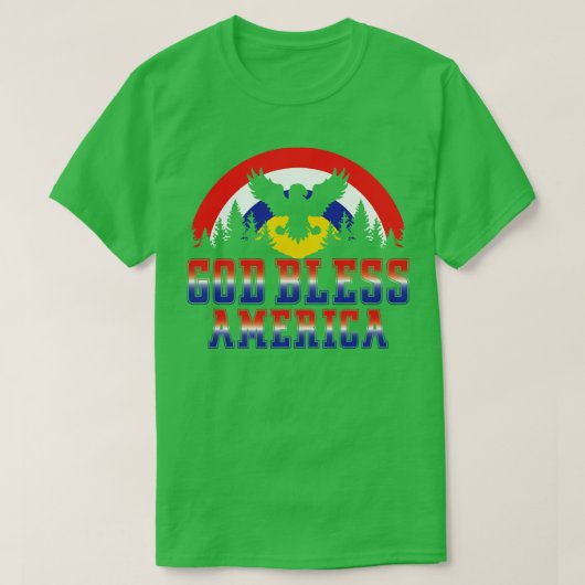 Retro God Bless America 4 juli T-shirt (Design voorkant)