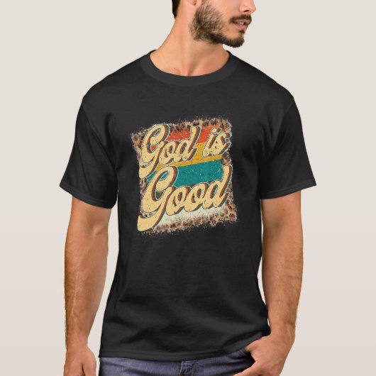 Retro God is goed  Christelijk leopard Faith T-shirt (Voorkant)