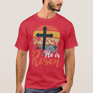 Retro God Jesus Hij is Christelijk 2022 Happy East T-shirt