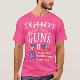 Retro God Pistolen en Trump Wijziging Amerikaanse T-shirt