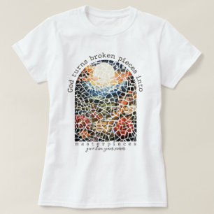 Retro God verandert gebroken stukken in meesterwer T-shirt