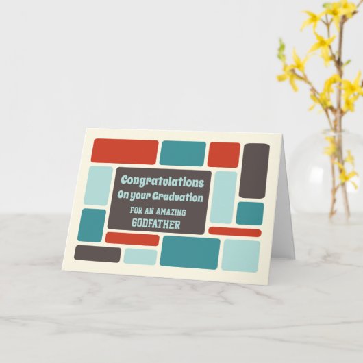 Retro Godfather Gefeliciteerd Afstuderen Kaart (Gele Bloem)