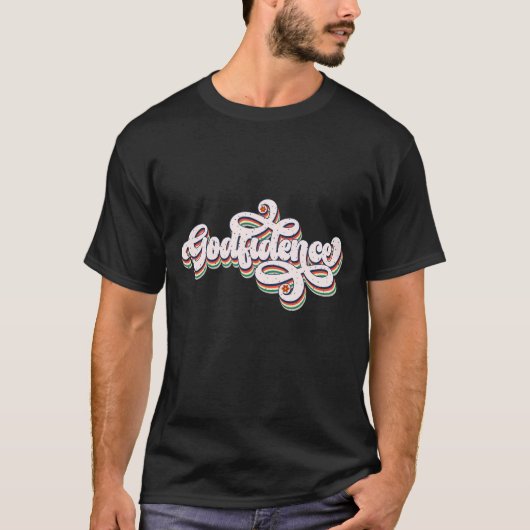 Retro Godfience Typografie T-shirt (Voorkant)