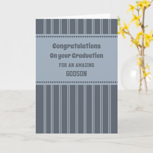 Retro Godson Gefeliciteerd Afstuderen Kaart (Gele Bloem)