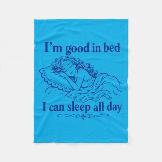 Retro Goed In Bed Kan Slaapdag Funny Slaap Fleece Deken (Voorkant)