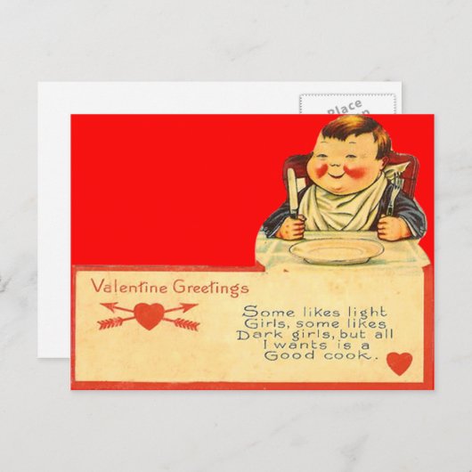  Retro Goede Cook Valentijn Kaart (Voorkant / Achterkant)