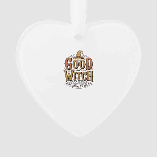 Retro Goede Heks Halloween Typografie Ontwerp_1 Ornament (voorkant)