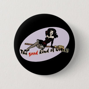 Retro Goede Soort Heks Ronde Button 5,7 Cm