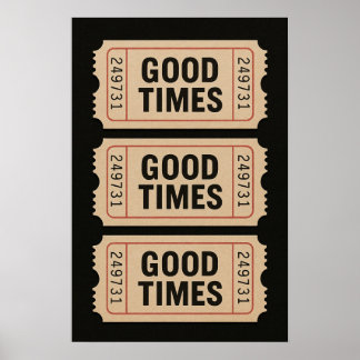 Retro Goede Tijden Vintage Tickets Poster