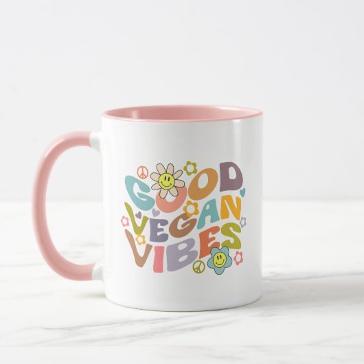Retro Goede Vegan Vibes Mok (Links)