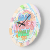 Retro Goede Vibes Alleen  Kleuren Grote Klok (Hoek)