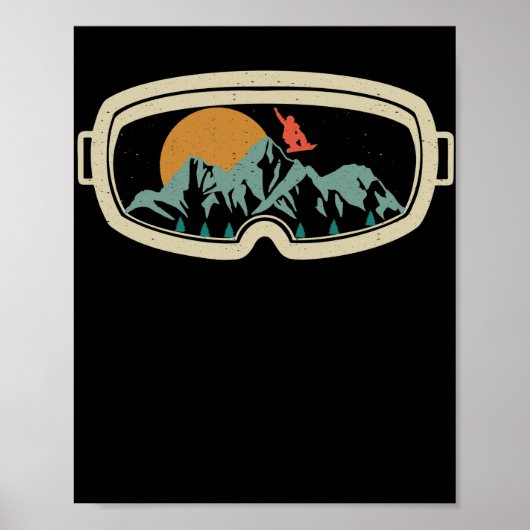 Retro goggles snowboarding skiae poster (Voorkant)