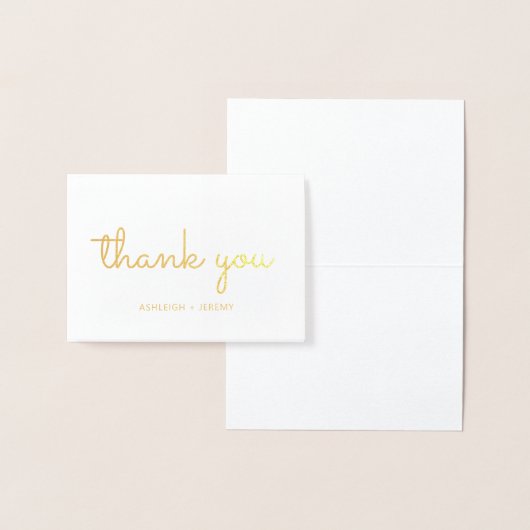 Retro Gold Aangepaste bruiloft Hartelijk dank Folie Kaarten (Display)