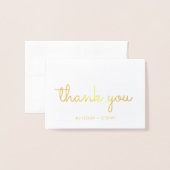 Retro Gold Aangepaste bruiloft Hartelijk dank Folie Kaarten (Voorkant met envelop)