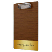 Retro Gold Badge Beige Bamboo Textielpatroon Klembord (Links)