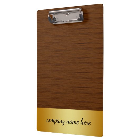 Retro Gold Badge Beige Bamboo Textielpatroon Klembord (Links)