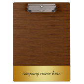 Retro Gold Badge Beige Bamboo Textielpatroon Klembord (Voorkant)