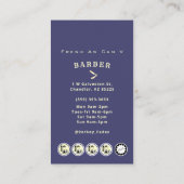 Retro Gold Barber Tools Red Blue Discount Visitekaartje (Achterkant)