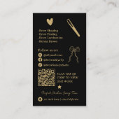 Retro gold black Doodles Brow Artist QR Code Visitekaartje (Achterkant)