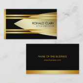 Retro Gold Black Metal Financial Professional Visitekaartje (Voorkant / Achterkant)
