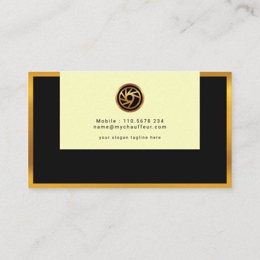 Retro Gold Border Stijlvol Trek Tab Chauffeur omla Visitekaartje (Achterkant)