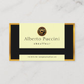 Retro Gold Border Stijlvol Trek Tab Chauffeur omla Visitekaartje (Voorkant)