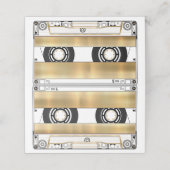 Retro Gold Cassette Tape Blank Wedding Folded Plaatskaartje (Buitenkant ongevouwen)