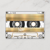 Retro Gold Cassette Tape Wedding Flat Place Card Plaatskaartje (Voorkant)