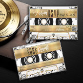 Retro Gold Cassettebandje bruiloft uitnodiging RSV