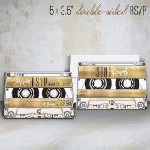 Retro Gold Cassettebandje bruiloft uitnodiging RSV