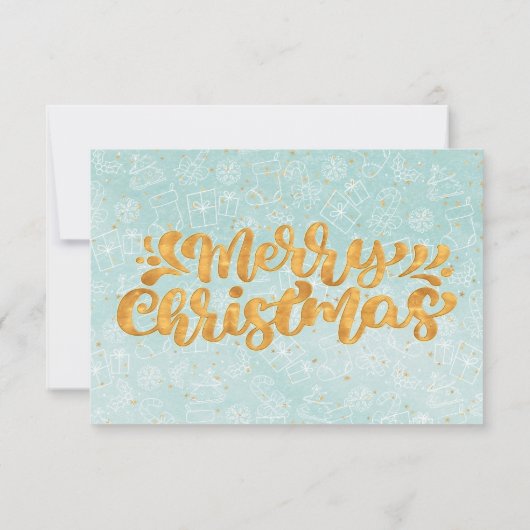 Retro Gold Christmas Pattern Ticket Gift Voucher (Achterkant)