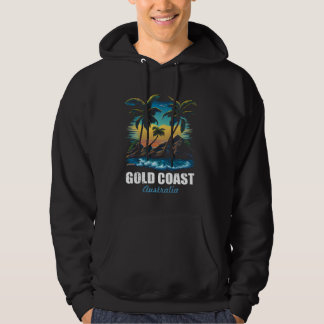 Retro Gold Coast Australië Zonsondergang Vintage V Hoodie