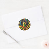 Retro Gold Colorful Art Deco Illustratie Ronde Sticker (Envelop)