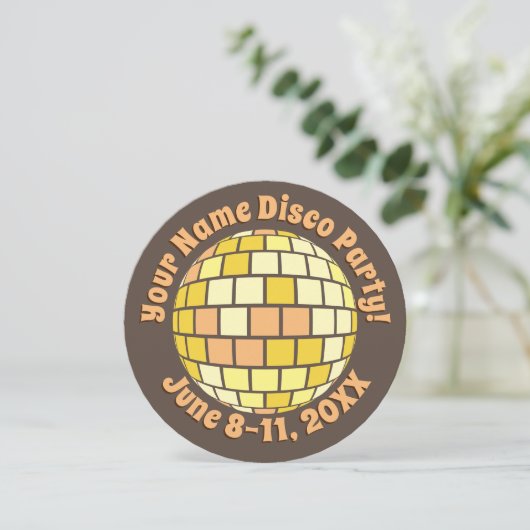 Retro Gold Disco Ball PERSONALIZED Kaart (Staand voorkant)