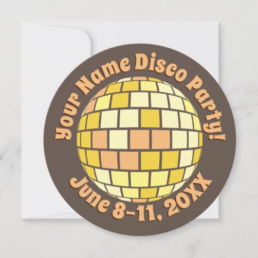Retro Gold Disco Ball PERSONALIZED Kaart (Voorkant)