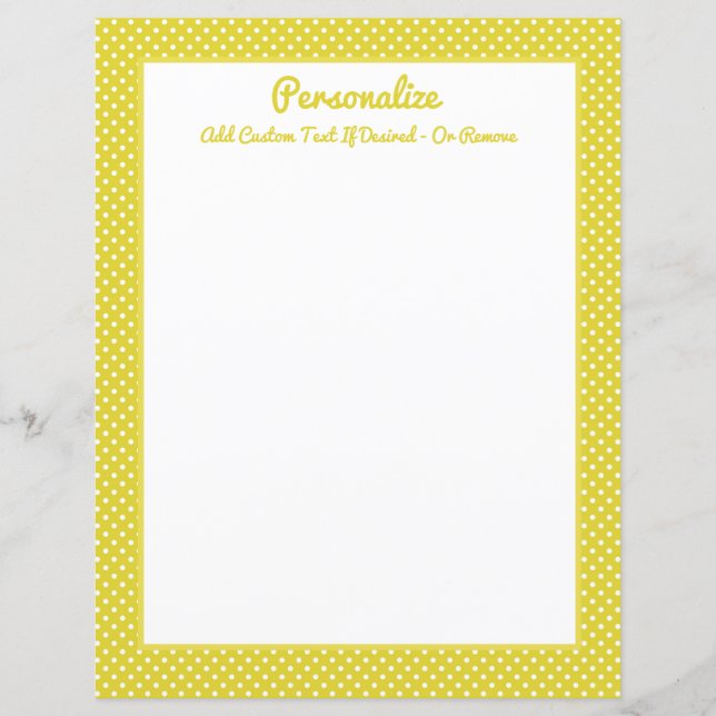 Retro Gold en White Polka Dot Pattern personaliser (Voorkant)