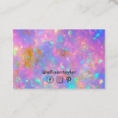 Retro Gold Fire Opal Edelsteen Toevoegen Logo Dank Visitekaartje (Achterkant)