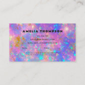 Retro Gold Fire Opal Stone Afspraakkaart Visitekaartje (Achterkant)