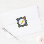 Retro Gold Floral Monogram Envelope zegels (Envelop)