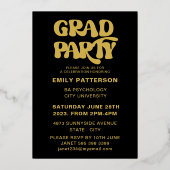 Retro Gold Foil Afstuderen Foto Folie Uitnodiging (Achterkant)